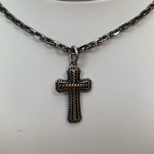 Montana Silversmiths Antiqued Stainless Cross Necklace